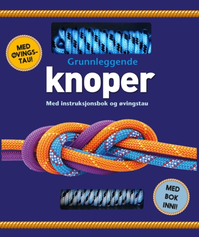 Grunnleggende knoper. Boks med øvingstau og instruksjonsbok