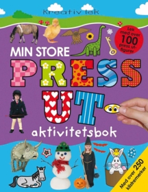 Min store press ut-aktivitetsbok. Hobbyhefte. Fra 5 år. Med utstansede figurer og klistremerker